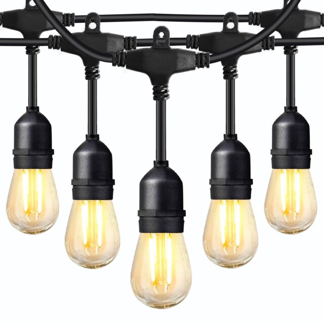 Brimax Outdoor String Lights 49ft Heavy Duty Commercial Grade