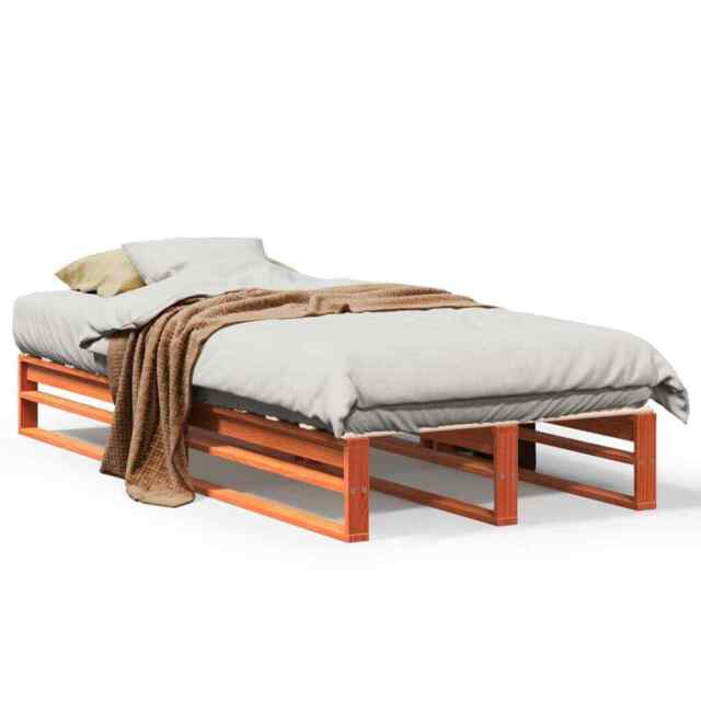 Bed Frame Wax Brown 90x200 Cm Solid Wood Pine Vidaxl