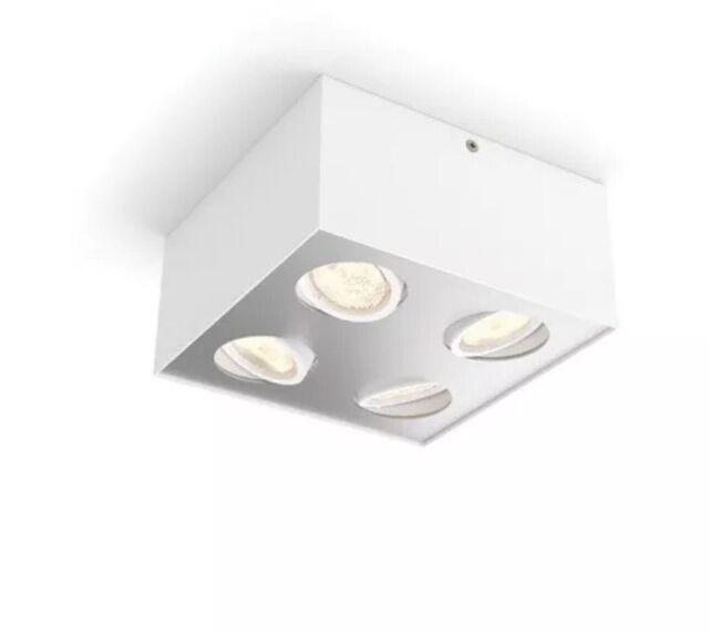 Philips Box Warmglow 4 Light 18w Led Ceiling Spotlight In White Finish