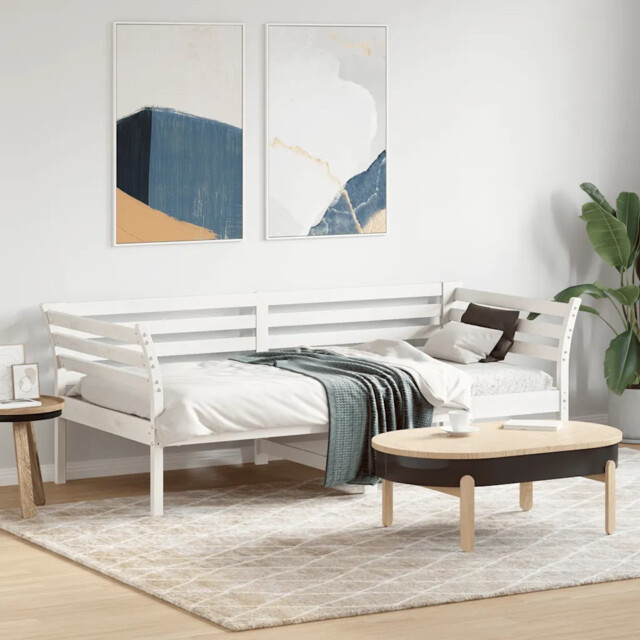 Day Bed Without Mattress White 90x190 Cm Single Solid Wood Pine Vidaxl