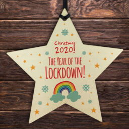 2020 Lockdown Wooden Christmas Bauble Decoration Family Xmas Tree