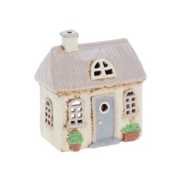 Village Pottery Thatch Pastel Garden House Ceramic Tealight Holder