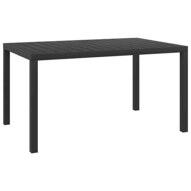 Garden Table Black 150x90x74 Cm Aluminium And Wpc Vidaxl