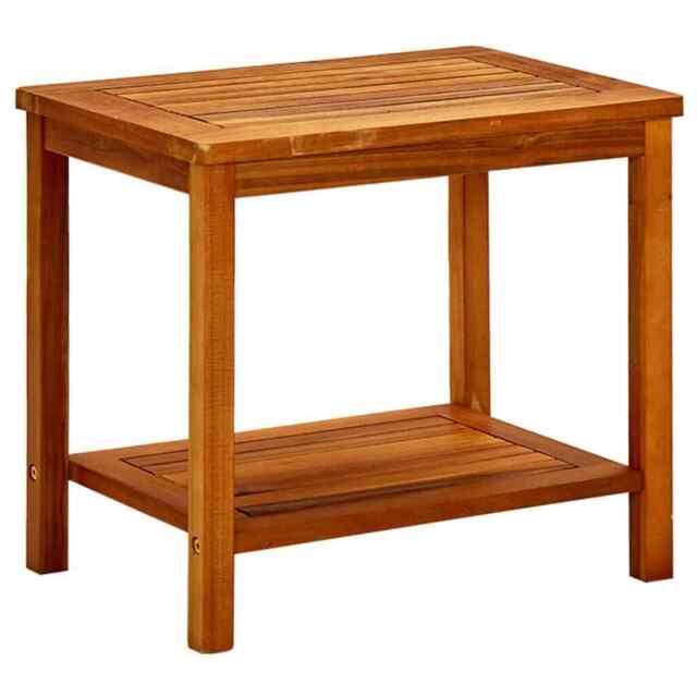 Side Table Solid Wood Indoor Outdoor Garden Patio Small Coffee Pool