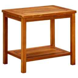 Side Table Solid Wood Indoor Outdoor Garden Patio Small Coffee Pool
