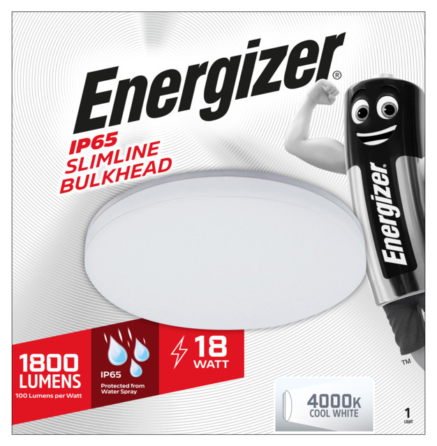Energizer 18w Slimline Round Led Bulkhead Bathroom/kitchen/outdoor