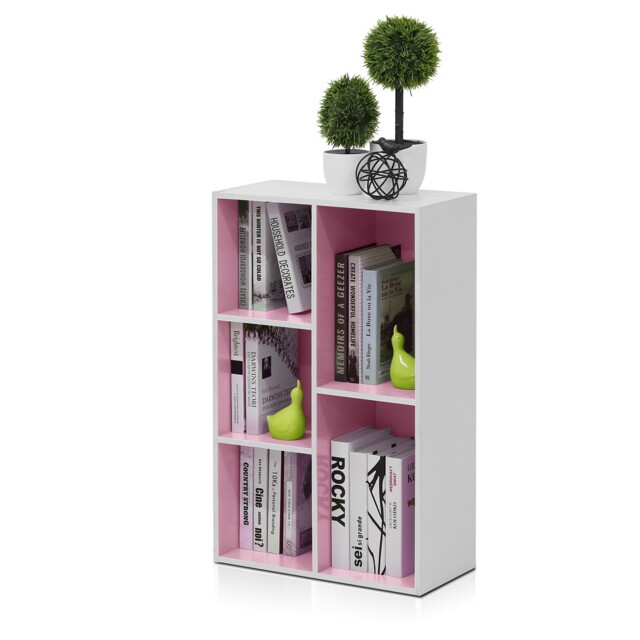 Furinno Luder Book Shelf, 5-cube Bookshelf, Reversible Bookcase,