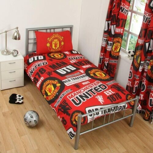 Manchester United Single Duvet Patch Cover Bedding Set Official
