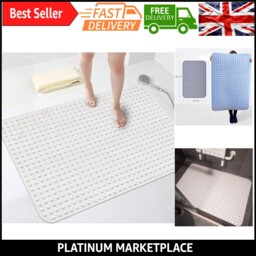 Extra Wide 90x60cm Non-slip Bath Mat - Anti-bacterial Shower Mat With