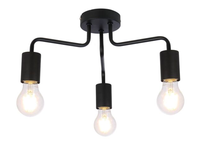 3 Way Ceiling Light Fitting Semi Flush Mount Vintage Retro Dimmable