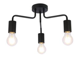 3 Way Ceiling Light Fitting Semi Flush Mount Vintage Retro Dimmable