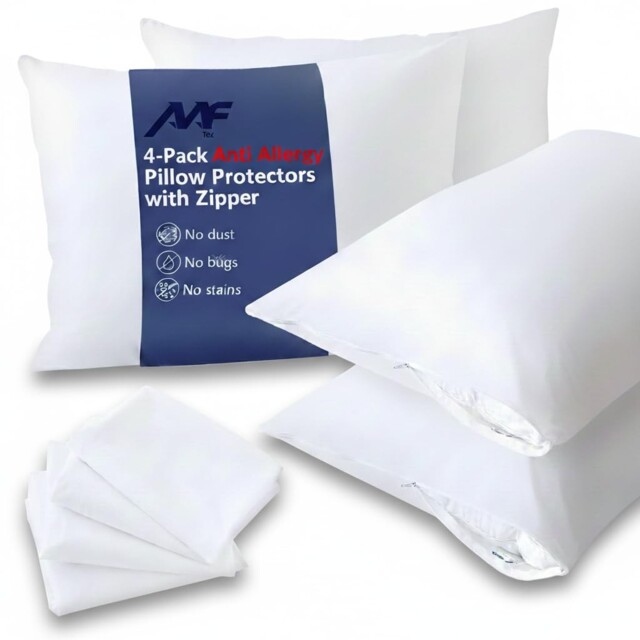 Pillow Protectors 4 Pack Anti Allergy Feather Bed 4 Count (pack Of 1),