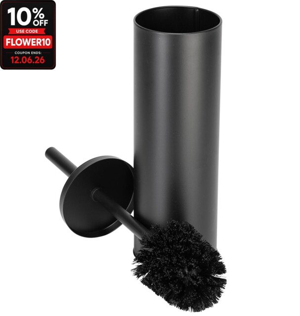 Toilet Brush And Holder Free Standing Matt Black Bathroom Luxury