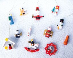 Hanging Christmas Tree Wooden Angel Snowman Train Ornaments