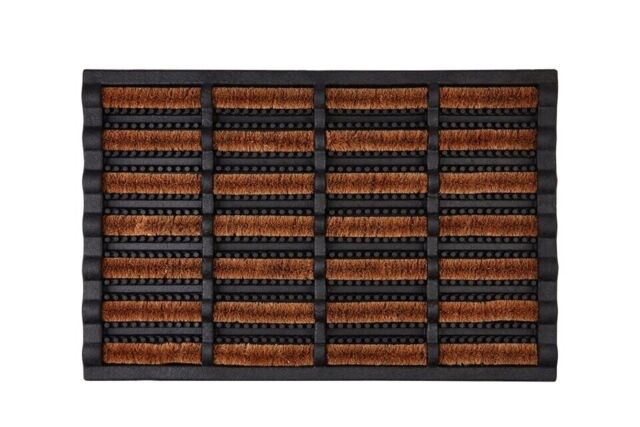 Rubber & Coir Scraper Door Mat Length 36cm X Width 32cm.