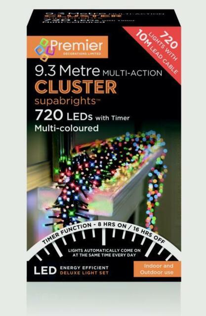 Premier 720 Led Cluster Multi-action Christmas Tree Lights With Timer