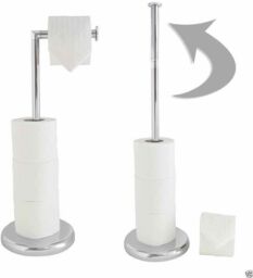 Stainless Steel Chrome Toilet Roll Holder Free Standing Toilet Roll