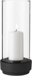 Stelton Hurricane Black Weatherproof Lantern - Pillar Candle Indoor