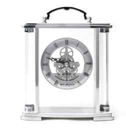 Widdop Silver Mantel Clock With Skeleton Movement W2919