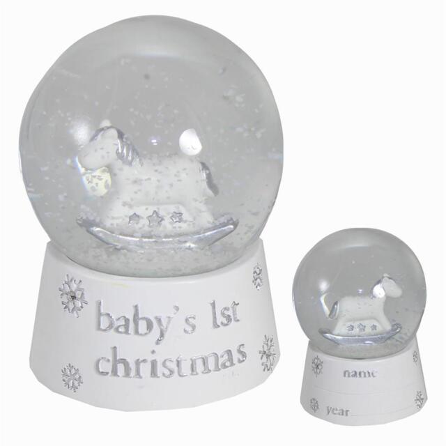 Babys 1st Christmas Snow Globe By Bambino Unisex - White Silver