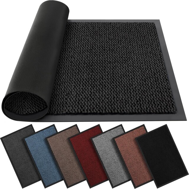 Blado Washable Door Mats Indoor & Outdoor - 40cm X 60cm, Anthracite