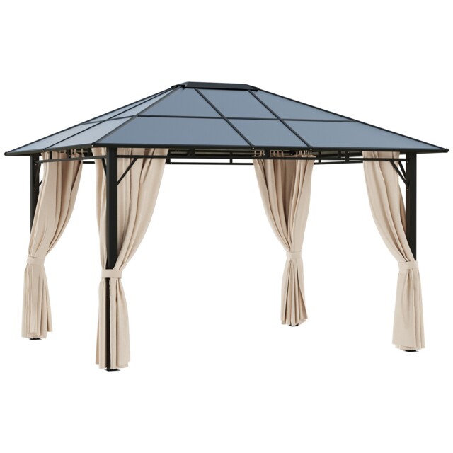 Outsunny 3.6x3(m) Hardtop Gazebo Garden Pavilion W/ Polycarbonate