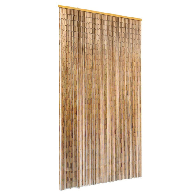 Bamboo Door Curtain Brown 100x220cm Bamboo Stems Wooden Top Bar Insect