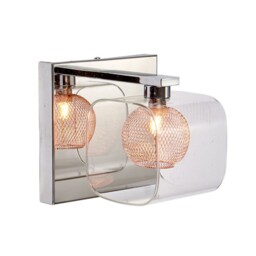 Bravo Calne Astor Chrome & Copper Wall Light Bedside Light G9 Up/down