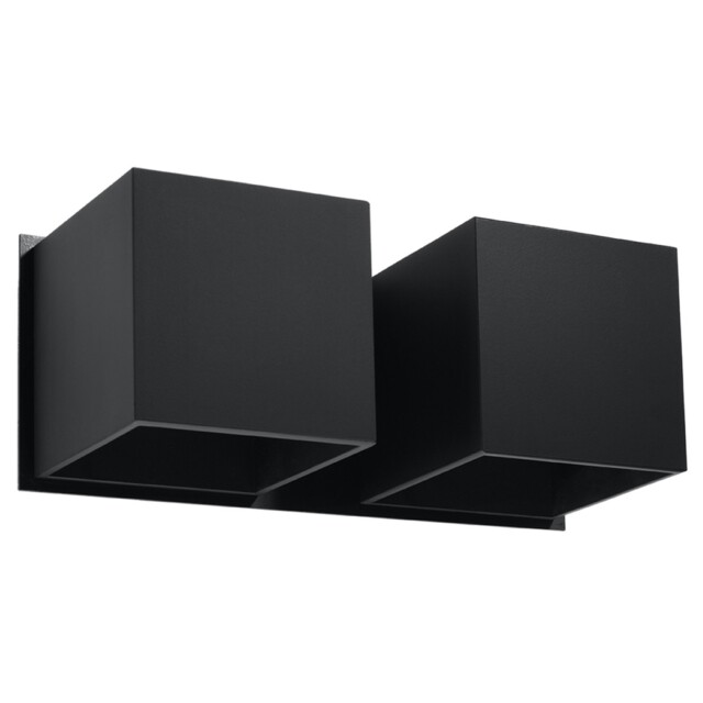 Wall Lamp Quad 2 Aluminium Black Gu10 Led Sollux Lighting Light Up And