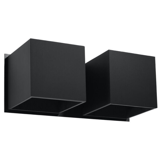 Wall Lamp Quad 2 Aluminium Black Gu10 Led Sollux Lighting Light Up And