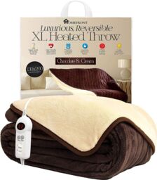 Homefront Heated Throw Electric Over Bed Blanket Xl Luxurious Fleece