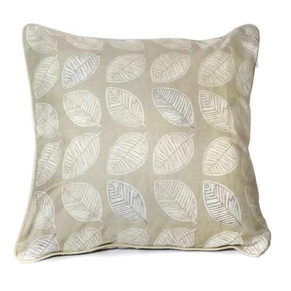Fusion Delft Leaf Print Piped Cushion Cover Decorative Sofa Pillow