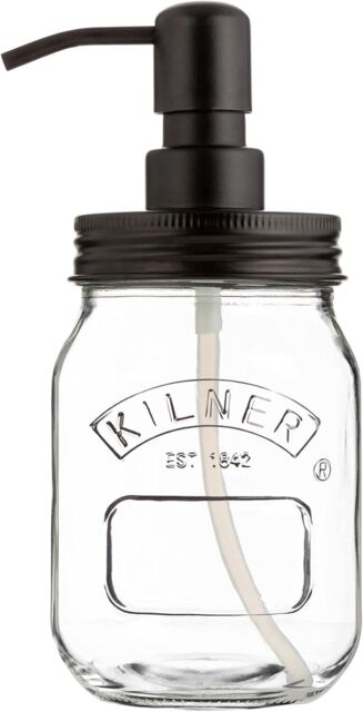 Kilner Glass Liquid Soap And Lotion Dispenser Black Top 0.5l 0025.059