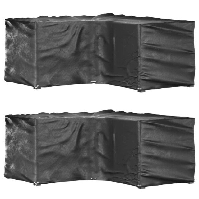 Garden Furniture Cover L-shaped Black Pe Aluminium 215x215x90 Cm