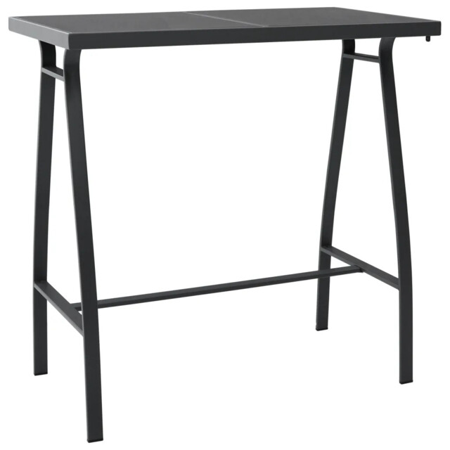 Garden Bar Table Black 110x60x110 Cm Tempered Glass Vidaxl