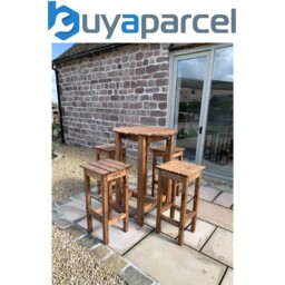 Charles Taylor 4 Seater Wooden Alfresco Bar Counter Table & Bar Stool