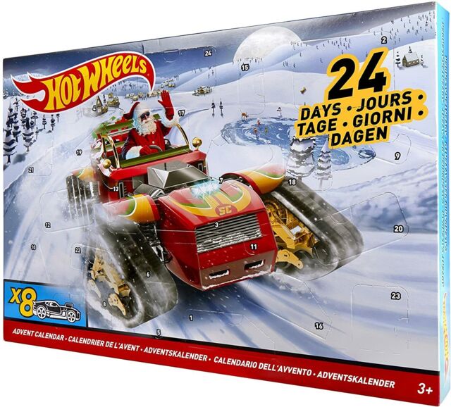 Hot Wheels 24 Day Advent Calendar Dxh60 With 8 Full-size Cars & 16