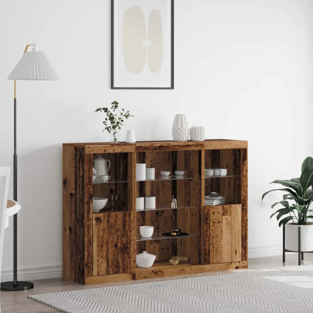 Sideboard Old Wood 142.5 X 37 X 100 Cm Engineered Wood Vidaxl