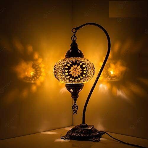 Turkish Moroccan Mosaic Lamp Handmade Tiffany Colorful Glass Desk