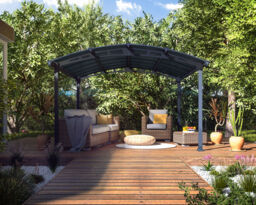 Sun Shelter Garden Gazebo 3.6x4.3m Aluminium Frame Polycarbonate Roof