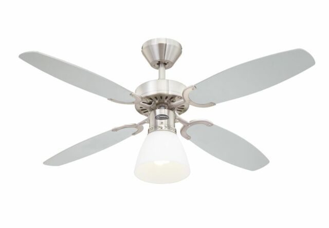 "Westinghouse Capitol 42"" Brushed Steel Ceiling Fan With Light Kit"