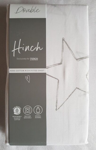 Hinch Kids Cotton Rich Fitted Sheet Size 137x190x25 Cm To Fit A 4ft 6