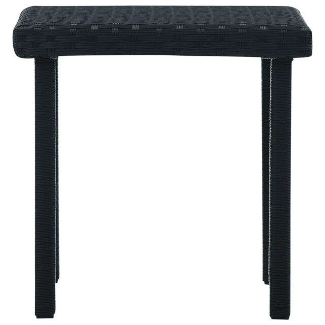 Garden Tea Table Black 40x40x40cm Poly Rattan Steel Frame Outdoor