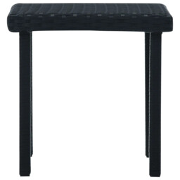Garden Tea Table Black 40x40x40cm Poly Rattan Steel Frame Outdoor