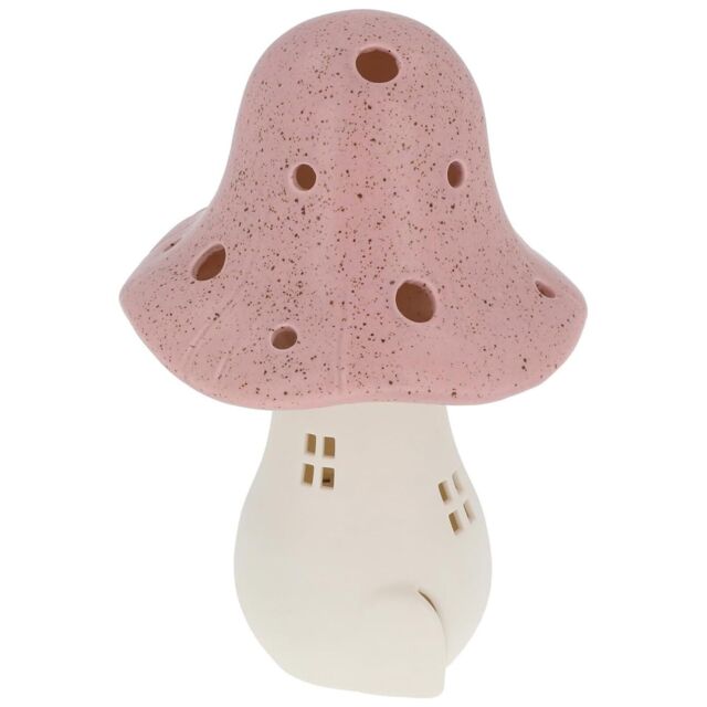 Pink Led Light-up Mushroom House Glow Lamp Battery Operated
