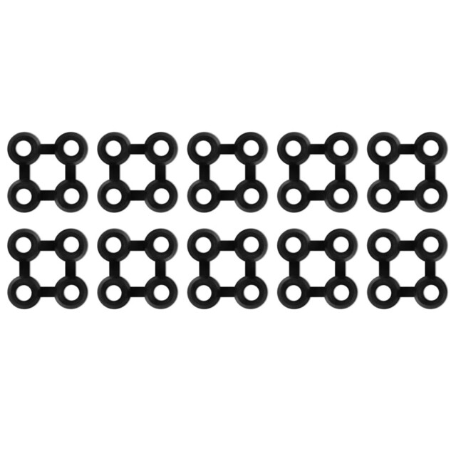 Mat Connectors Non-slip Hollow Doormat Connector 10 Pcs Rubber Black