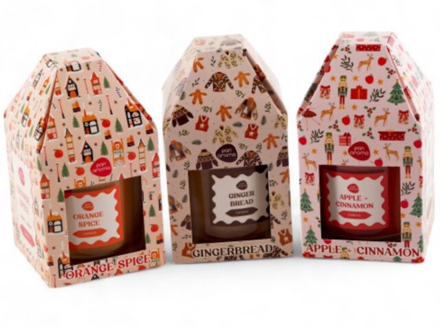 Pan Aroma Festive Candles - 3 Different Scents Christmas Gift