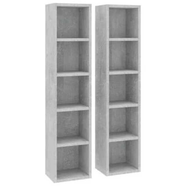 2x Cd Storage Cabinet Engineered Wood Media Storage Organizer Shelf