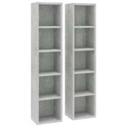 2x Cd Storage Cabinet Engineered Wood Media Storage Organizer Shelf