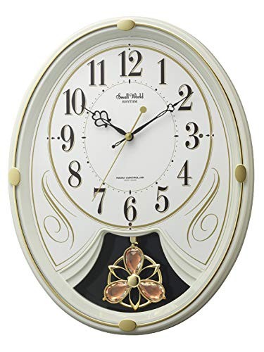 Rhythm Radio-controlled Wall Clock With 6 Melodies Small World Lily N